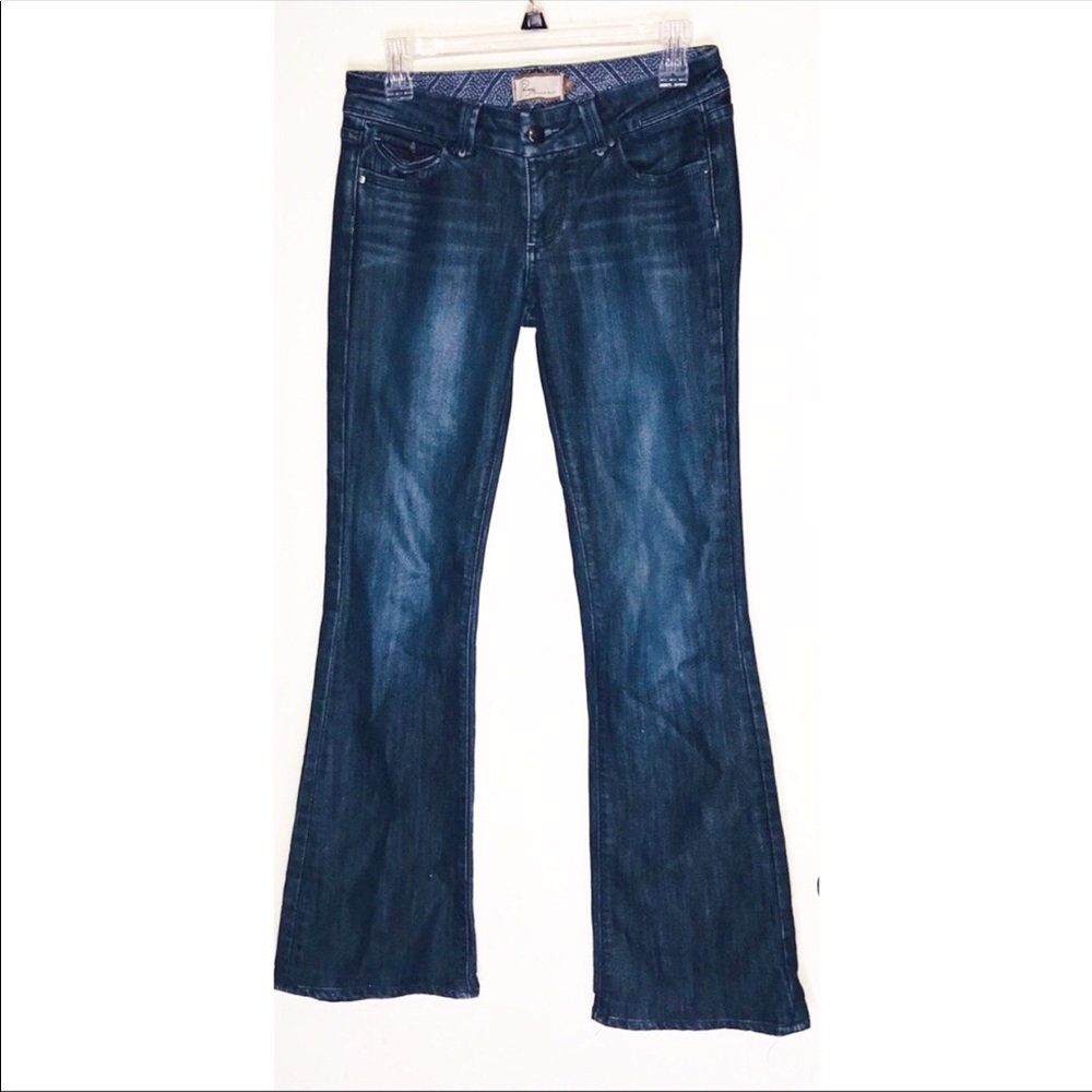Paige Jeans Washington Style Low Rise  Slight Bell Bottom Blue‎ Size 27